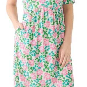 NWT Mary Square “Tessa” Puff Sleeve Midi Dress – mosaic moment small